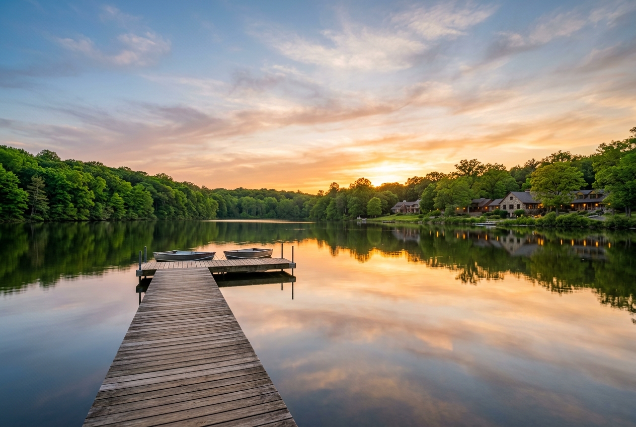 The Lakeside Setting at Golden Hour